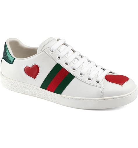 gucci heart tennis shoes|gucci ace sneakers on sale.